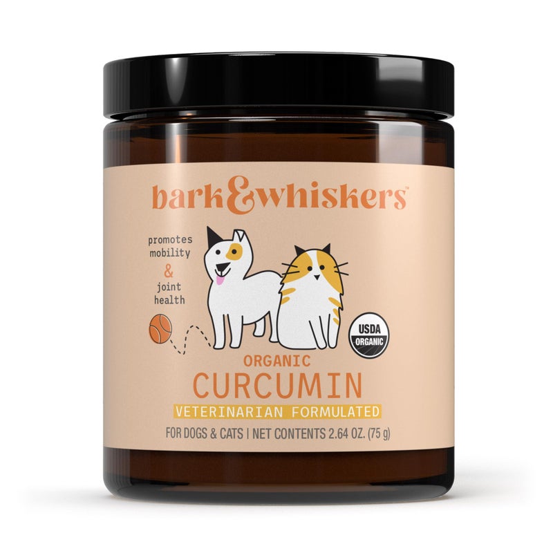 Dr. Mercola Bark & Whiskers Organic Curcumin, 2.64 Oz. (75 g), 300 Scoops, Promotes Mobility & Joint Health, Veterinarian Formulated, Non-GMO, Certified USDA Organic, Dr. Mercola - Image 1